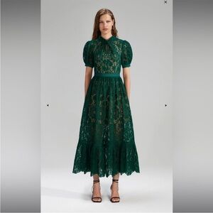 Self-Portrait green guipure lace midi dress BRAND NEW WITH TAGS!!!
